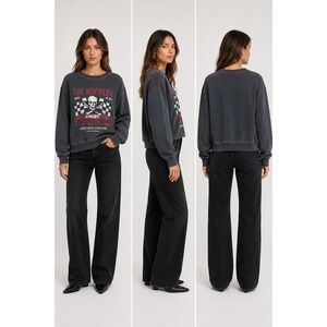 The Kooples Women's Racing Team Skull‎ Graphic Sweatshirt Black Size 3 NWT $275